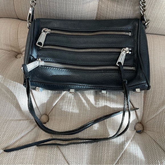 Rebecca MINKOFF Five-Zip Mini Crossbody Black - Picture 2 of 9